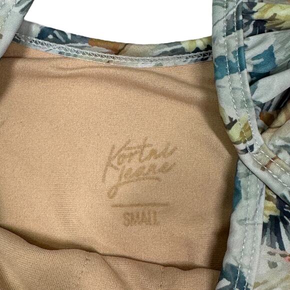 Kortni Jeane Gone Bananas Bikini Set Small High Waisted Bottons Longline Top - Picture 5 of 12